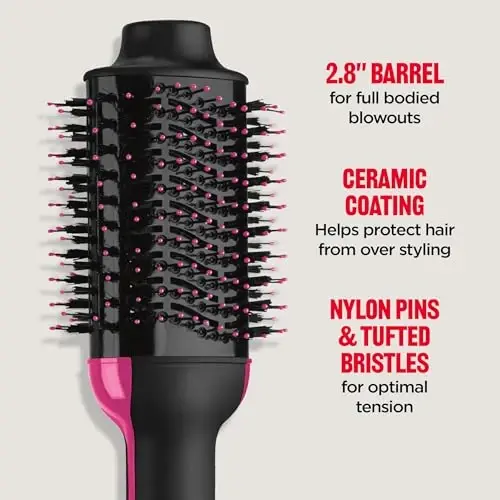 REVLON One-Step Volumizer, фен-щетка с улучшенным двигателем для легкой укладки как в салоне, отлично подходит для всех типов и длины волос (черный) - 5