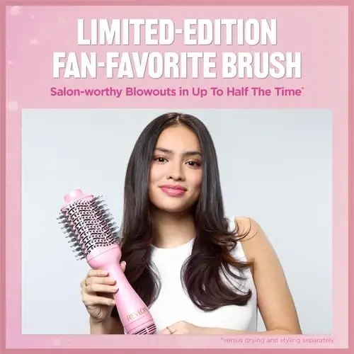 Revlon One-Step Volumizer Hair Dryer and Styler for Easy Salon-Style Blowouts, Revlon Blow Dry Brush for All Hair Types and Lengths, 10th Anniversary Pink Fizz (Limited Edition) - 3