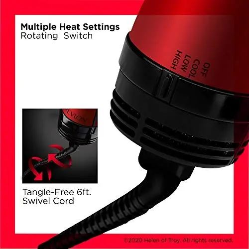 REVLON One-Step Volumizer Original 1.0 Hair Dryer and Hot Air Brush, Red - 4