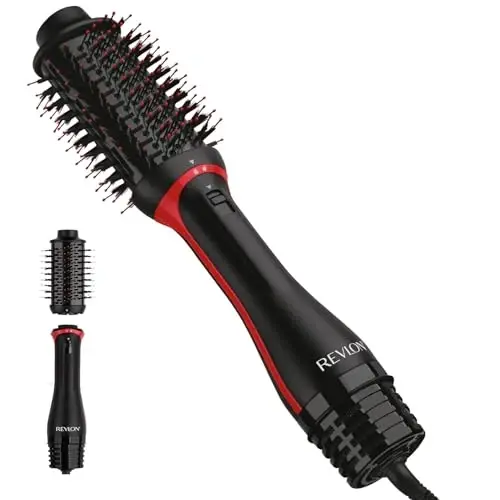 REVLON One Step Volumizer PLUS, Blow Dryer Brush for Fast Salon-Style Blowouts, Revlon Blow Dry Brush with Hair Dryer function, Plus Travel Friendly (Black) - 1