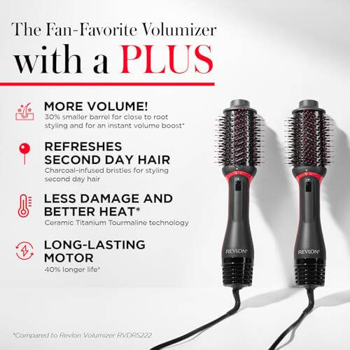 REVLON One Step Volumizer PLUS Hair Dryer and Styler | More Volume, Less Damage, and More Styling Control for Easy and Fast Salon-Style Blowouts, Plus Travel Friendly (Black) - 5