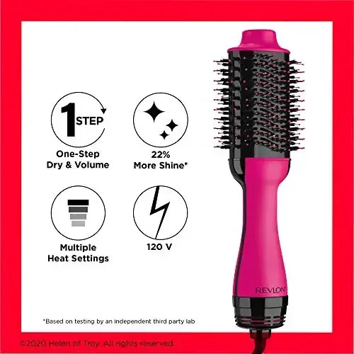 Revlon Revlon One-step Hair Dryer and Volumizer Hot Air Brush, Pink, 1 count - 6