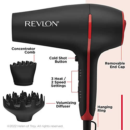 Revlon SmoothStay Coconut Oil Infused Hair Dryer | for Smooth, Shinier Hair Black - 4