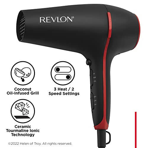 Revlon SmoothStay Coconut Oil Infused Hair Dryer | for Smooth, Shinier Hair Black - 5