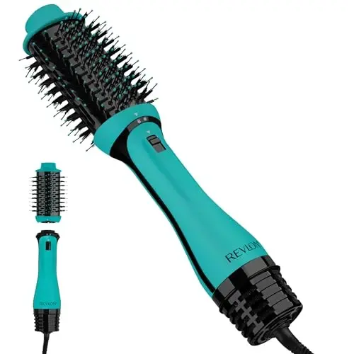 REVLON One Step Volumizer Plus Hair Dryer and Styler | More Volume, Less Damage, and More Styling Control for Easy and Fast Salon-Style Blowouts, Plus Travel Friendly (Teal) - HELEN OF TROY
