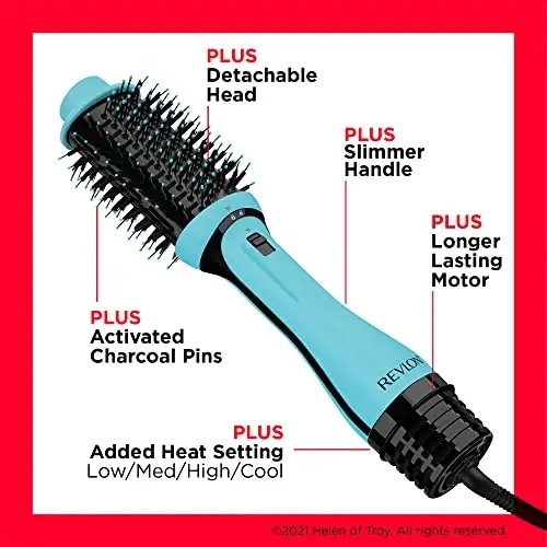 REVLON One Step Volumizer Plus Hair Dryer and Styler | More Volume, Less Damage, and More Styling Control for Easy and Fast Salon-Style Blowouts, Plus Travel Friendly (Mint) - 5