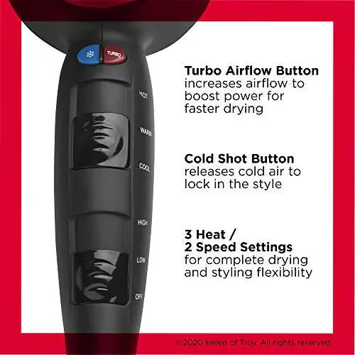 REVLON Turbo Hair Dryer with Advanced Ionic Technology, Ceramic Coating | Turbo Heat and Cold Shot Features, 1875 Watts for Fast Drying and Shine (Silver) - 3