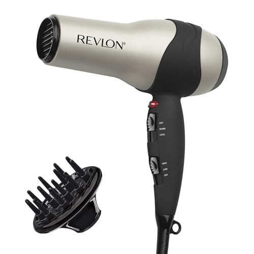 REVLON Turbo Soch Quritgich Ilg'or Ion Texnologiya, Keramik Qoplama | Turbo Issiq va Sovuq Havo Xususiyatlari, Tez Quritgich va Yaltirash Uchun 1875 Vt (Kumush) - 1
