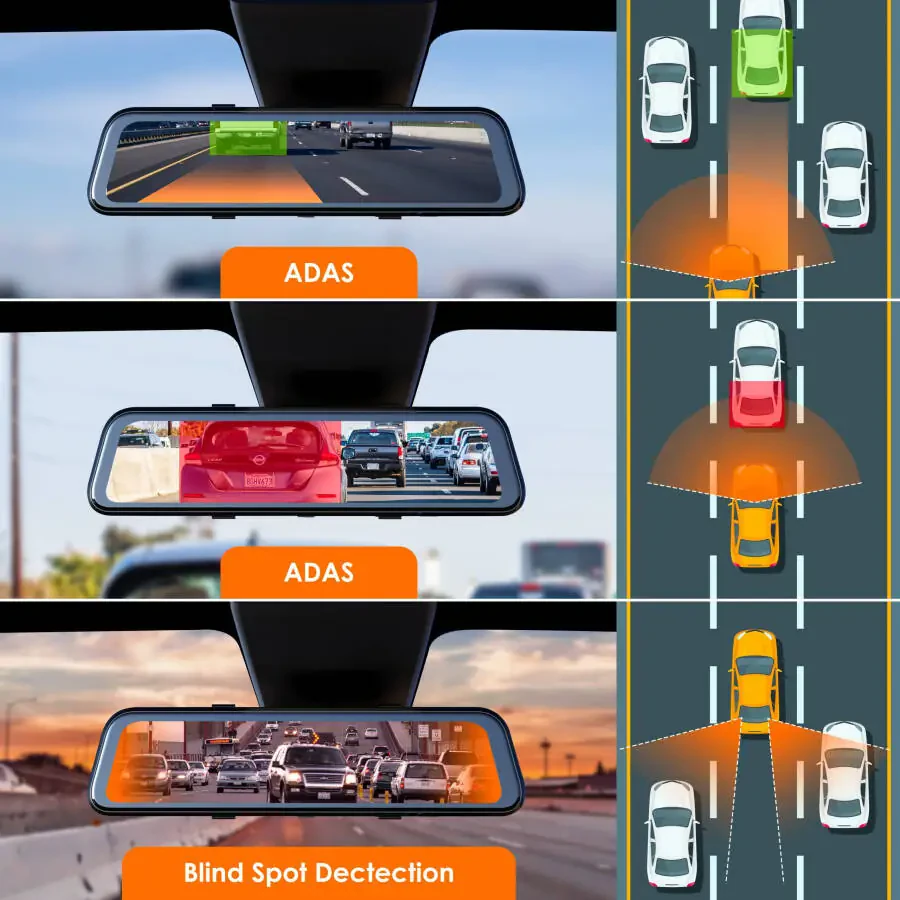 Rexing M2 Max 2-Kanalli Aynalı Avtomobil Video Registratori 4K + 1080p Wi-Fi va GPS bilan - 2