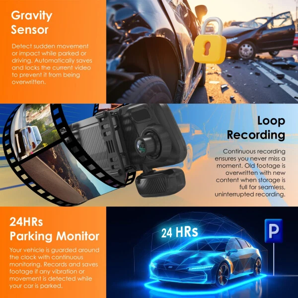 Rexing - M4 1080p 4-Kanal oynali Aynali Sürüş Kamerasi Aqlli BSD GPSli - 7