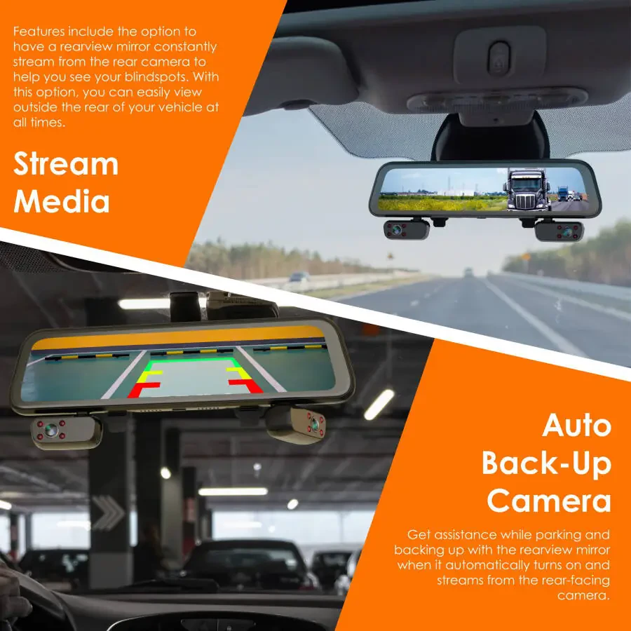 Rexing - M4 1080p 4-канальная зеркальная камера с интеллектуальным BSD GPS - 4