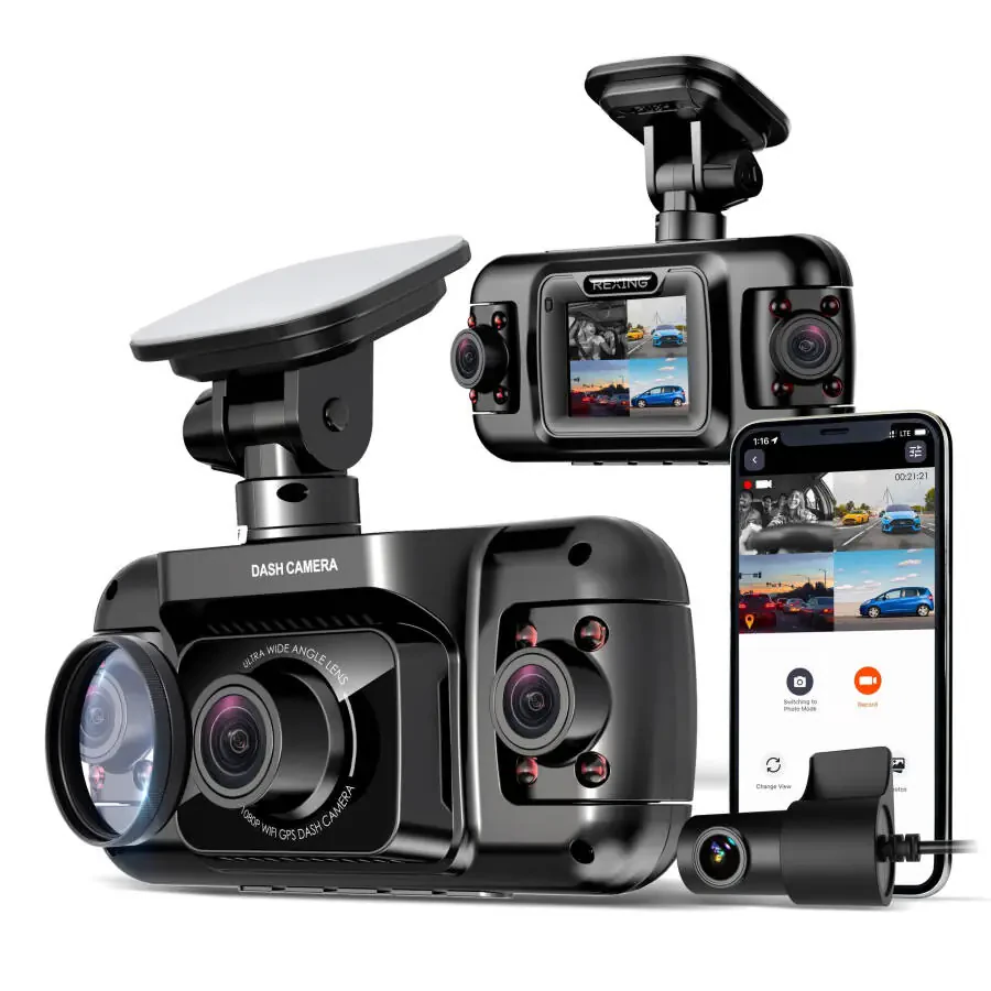 Rexing R4 4 Channel Dash Cam W/ All Around 1080p Resolution, Wi-Fi, and GPS - 1