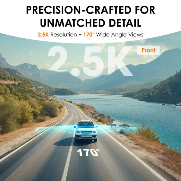 Rexing RH2-3 Uch kanalli avtomobil kamerasi – 2,5K old va ikkita 1080p orqa kameralar Wi-Fi va ixtiyoriy GPS bilan - REXING (1)