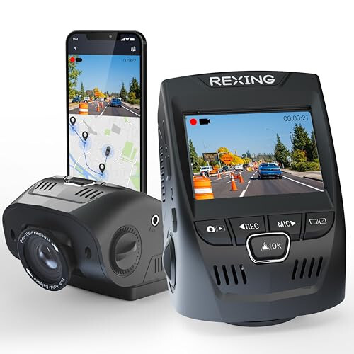 RexingUSA V1-4K Ultra HD GPS Car Dash Cam with Wi-Fi 2.4” LCD Screen | 170° Wide Angle Dashboard Camera Recorder with G-Sensor | WDR | Loop Recording | Supercapacitor | Mobile App | 256GB Supported - 4