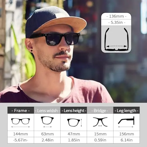 ReyDix Polarized Smart Glasses for Men with AAC Speaker Open Ear Music | Touch Control Remote Photo Hand-Free Calling, Unisex Audio Intelligent Bluetooth 5.0 Sunglasses, Great Gift for Friends - REYDIX (1)