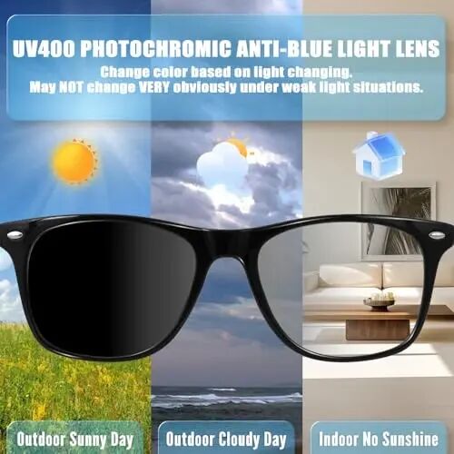 ReyDix Smart Glass for Men, Bluetooth Audio Sunglasses Color-Change Lenses | Speakers Touch Control Unisex Intelligent for Indoor Outdoor Walking Working - REYDIX (1)