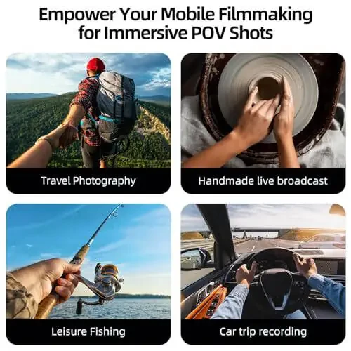 REYGEAK Magnetic Neck Phone Mount, 2024 New POV/Vlog Phone Holder for Magsafe iPhone 15/14/13/12 Pro Mini/Plus/Pro/Pro Max, Hands Free Chest Stand Video Recording for Android Phone Accessory (Grey) - 3