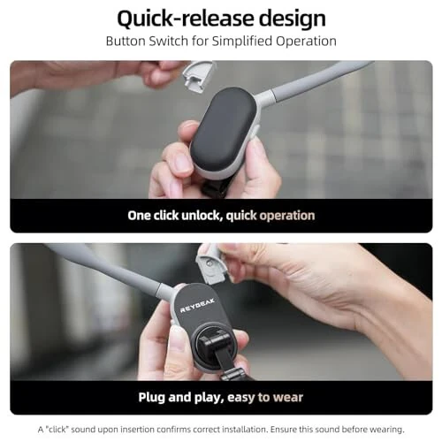 REYGEAK Magnetic Neck Phone Mount, 2024 New POV/Vlog Phone Holder for Magsafe iPhone 15/14/13/12 Pro Mini/Plus/Pro/Pro Max, Hands Free Chest Stand Video Recording for Android Phone Accessory (Grey) - 5