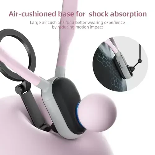 REYGEAK Magnetic POV/Vlog Phone Neck Mount Holder for Magsafe iPhone 16/15/14/13/12 Pro Mini/Plus/Pro/Pro Max, Hand Free Chest Stand Video Recording for Mobile Phone Accessory (Sakura Pink) - 3