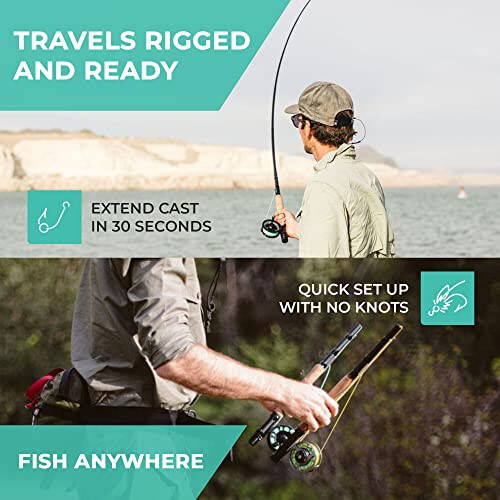 REYR GEAR - First CAST Fly Rod, Telescoping Travel Fly Rod and Reel Combo, Portable Fly Fishing Gear for Traveling and Backpacking, 4WT Fishing Rod - 6