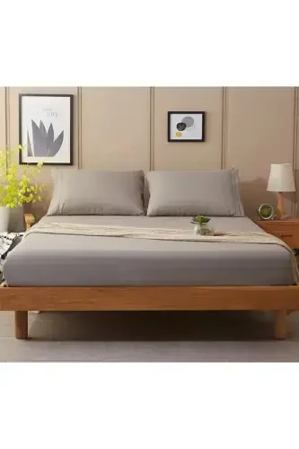 Резинка Хлопок Трикотажный Простынь Kingsizesheri014538811-серый180x200 - 1