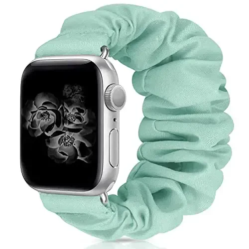 Резинки для часов Scrunchie для женщин, совместимые с ремешками Apple Watch Series 10 9 8 7 6 5 4 3 2 1 SE, мягкий эластичный сменный браслет для iWatch 38 мм 40 мм 41 мм 42 мм 44 мм 45 мм 46 мм 49 мм Ultra - 1