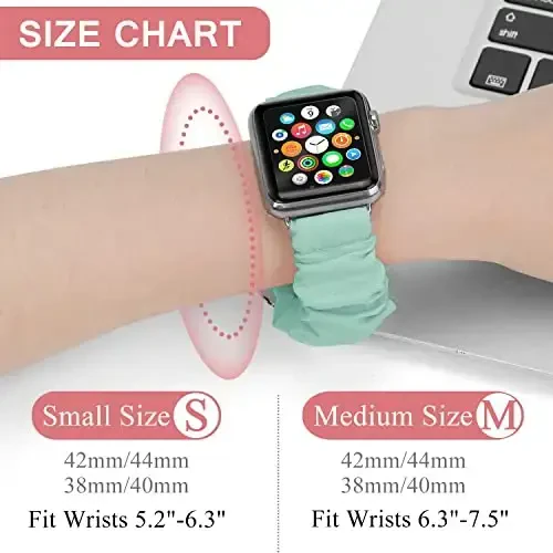 Резинки для волос Scrunchie для женщин, совместимые с ремешками для Apple Watch серий 10 9 8 7 6 5 4 3 2 1 SE, мягкий эластичный сменный ремешок для iWatch 38 мм 40 мм 41 мм 42 мм 44 мм 45 мм 46 мм 49 мм Ultra - 3