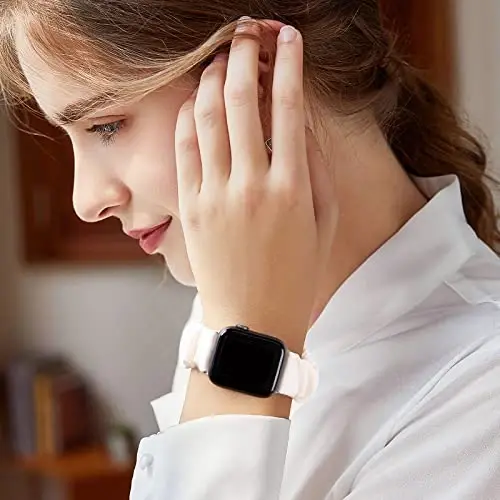 Резинки для волос, совместимые с ремешками для Apple Watch Series 10 9 8 7 6 5 4 3 2 1 SE, мягкий эластичный сменный браслет для iWatch 38 мм 40 мм 41 мм 42 мм 44 мм 45 мм 46 мм 49 мм Ultra - 5