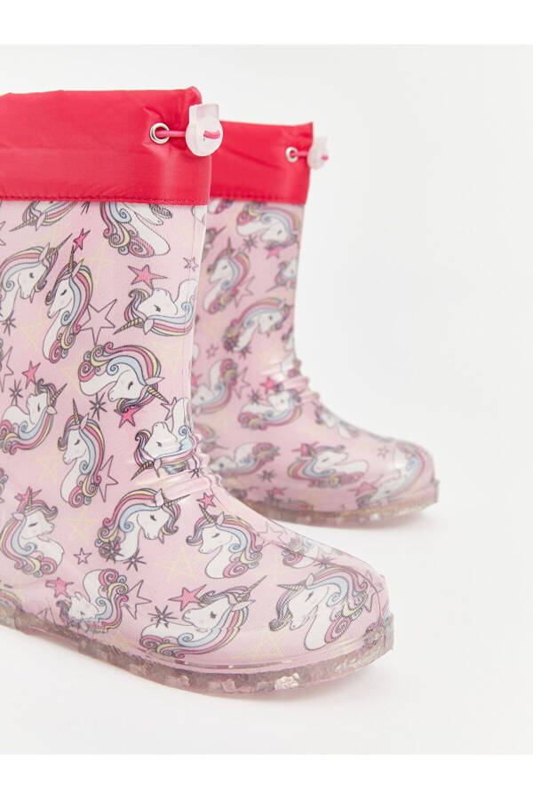 Резиновые сапоги для девочек с принтом. - 6