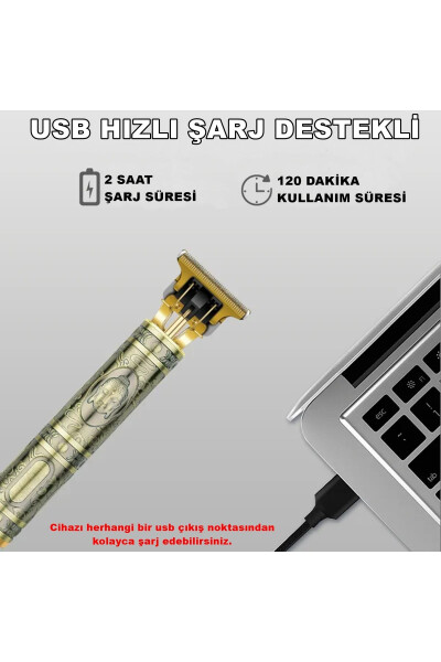 Rf-1807 Şarjlı Traş Makinesi Saç Sakal Ense Çizim Vucüt Kılı Tıraş Makinası Lazer Epilasyon Öncesi - 14