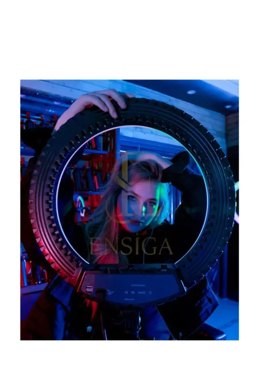 Rgb 18 Inç Ring Light 15 Renk Kumandalı Profesyonel Makyaj Kuaför Tripod - RGB 21 İNÇ RİNG LİGHT - 2