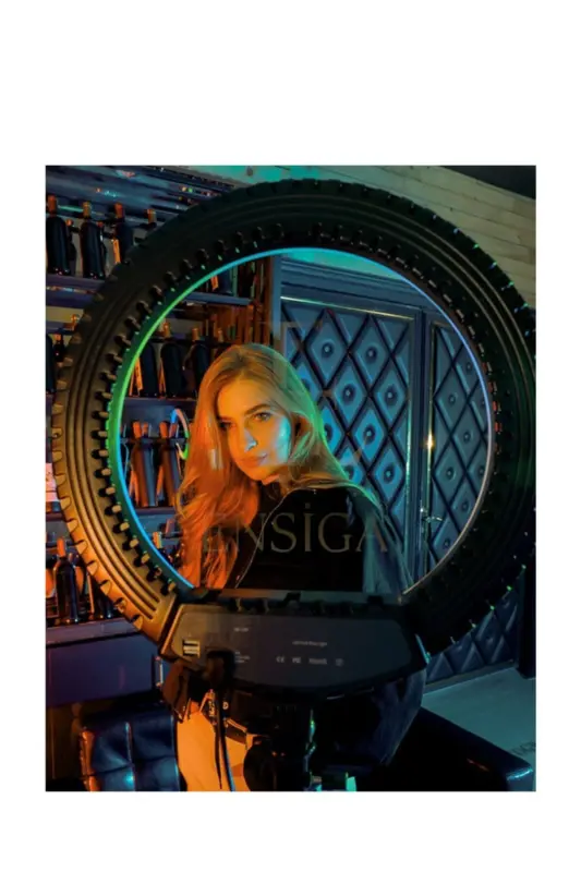 Rgb 18 Inç Ring Light 15 Renk Kumandalı Profesyonel Makyaj Kuaför Tripod - RGB 21 İNÇ RİNG LİGHT - 4
