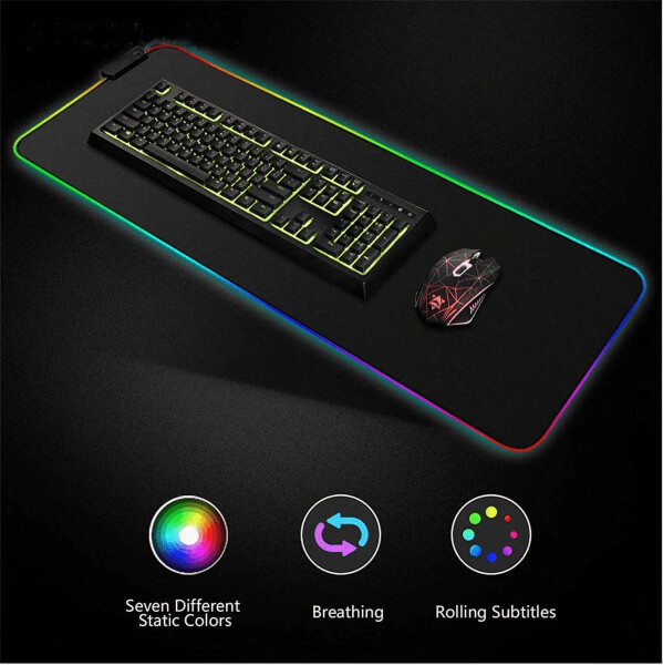 RGB Gaming Large Extended Soft Led Mouse Pad and Desk Pad with 14 Lighting Modes - 18