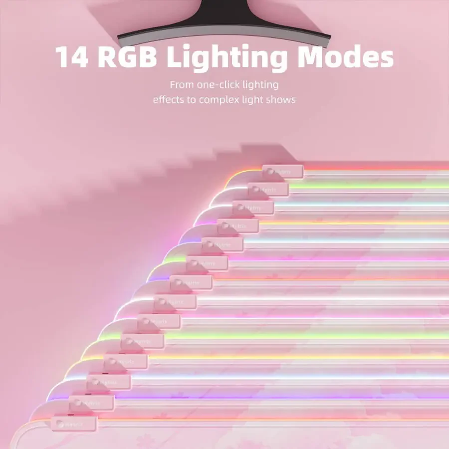 RGB Gaming Mouse Pad Pink(31.5