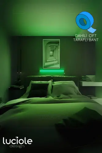 Rgb Led Abajur Aplik Gece Lambası Lambader Renkli Uzaktan Kumandalı Işık - Ledtube1-AÇIK YEŞİL - 4