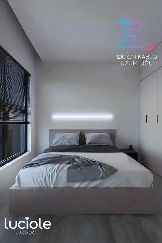 Rgb Led Abajur Aplik Gece Lambası Lambader Renkli Uzaktan Kumandalı Işık - Ledtube12-RGB4 - 2