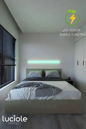 Rgb Led Abajur Aplik Gece Lambası Lambader Renkli Uzaktan Kumandalı Işık - Ledtube12-RGB4 - 3