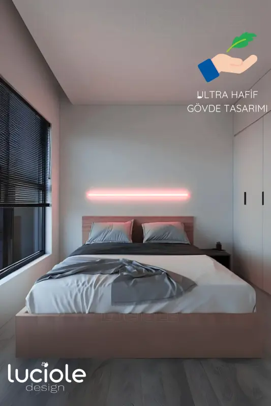 Rgb Led Abajur Aplik Gece Lambası Lambader Renkli Uzaktan Kumandalı Işık - Ledtube12-RGB4 - 5