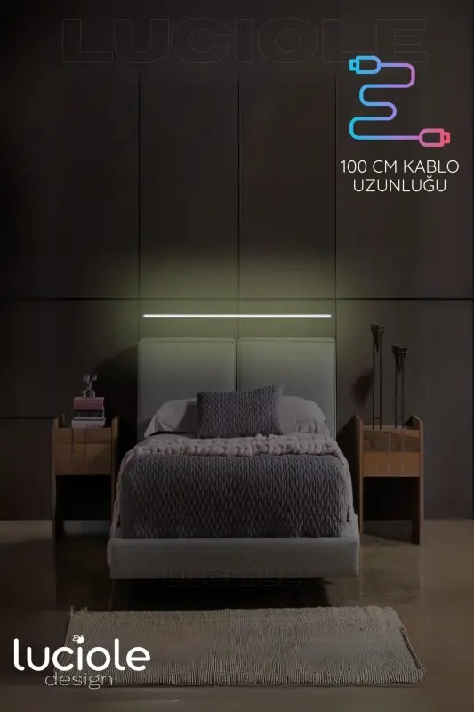 Rgb Led Abajur Aplik Gece Lambası Lambader Renkli Uzaktan Kumandalı Işık - Ledtube14 - RGB8 - 2