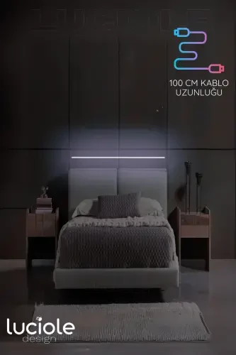 Rgb Led Abajur Aplik Gece Lambası Lambader Renkli Uzaktan Kumandalı Işık - Ledtube7-MAVİ5 - LUCIOLE (1)