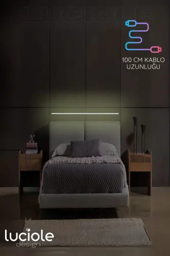 Rgb Led Abajur Aplik Gece Lambası Lambader Renkli Uzaktan Kumandalı Işık - Ledtube8 - MAVİ6 - LUCIOLE (1)