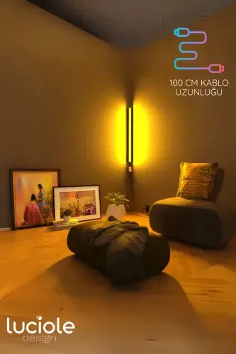 Rgb Led Abajur Aplik Gece Lambası Lambader Renkli Uzaktan Kumandalı Işık - Ledtube9-rgb1 - LUCIOLE (1)