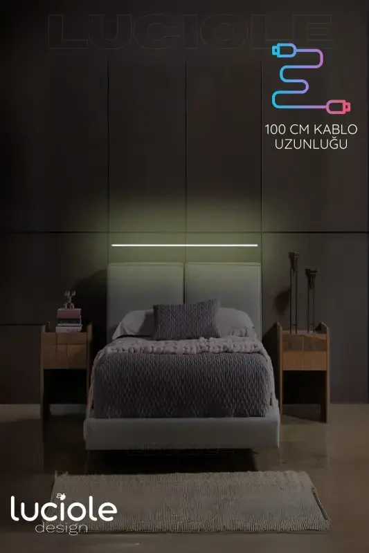 Rgb Led Abajur Sconce Night Lamp Floor Lamp Colorful Remote Controlled Light - Ledtube6-MAVİ4 - 2