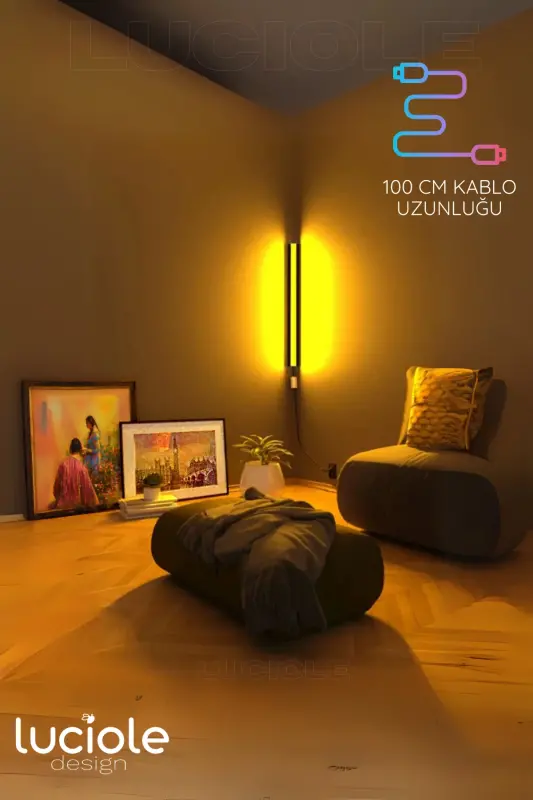 Rgb Led Lampshade Wall Lamp Night Light Floor Lamp Colorful Remote Controlled Light - Ledtube9-rgb1 - 2