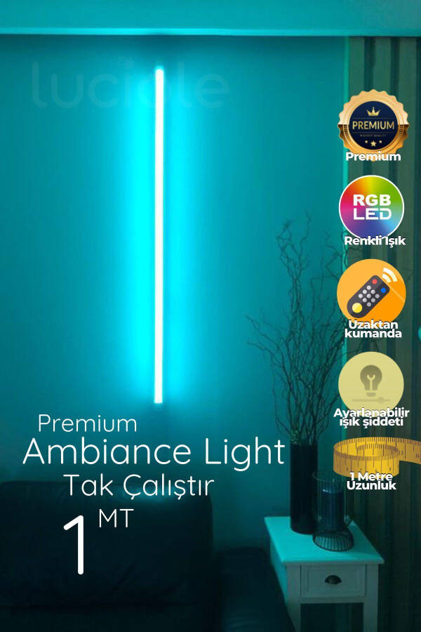 Rgb Led Şerit Tüp Işık Lambader Uzaktan Kumandalı Işık Lamba Ampül Aydınlatma Renkli Animasyonlu - 4