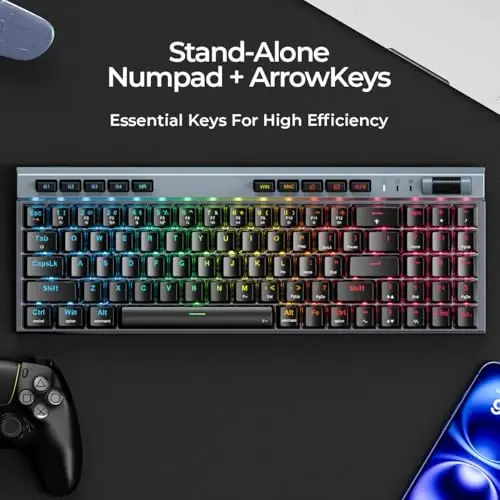 RGB Mechanical GamingKeyboard, 78 Keys Hot-Swap Mechanical Keyboard With Magnetic Red Switches, Ergonomic Keyboard with Aluminum Cover/Media Keys/Software/Dual System WiredKeyboard for PC/Mac Gamer - 6