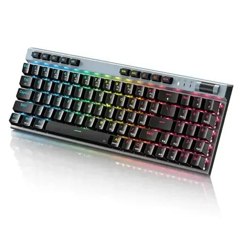 RGB Механическая игровая клавиатура, 78 клавиш, механическая клавиатура с горячей заменой и магнитными красными переключателями, эргономичная клавиатура с алюминиевой крышкой/медиа-клавишами/программным обеспечением/двойной системой проводной клавиатуры для ПК/Mac Gamer - RISOPHY