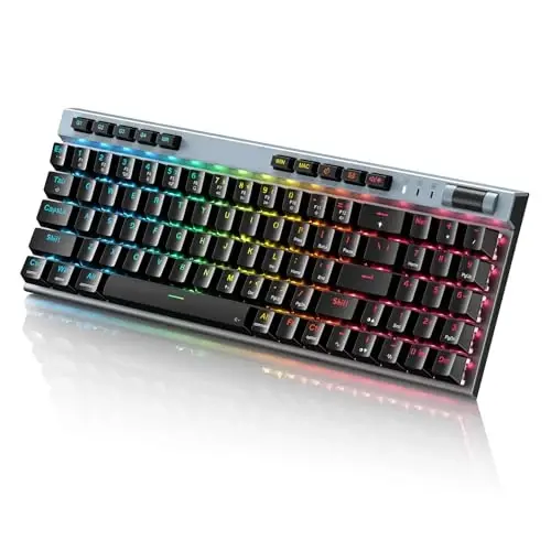 RGB Механическая игровая клавиатура, 78 клавиш, механическая клавиатура с горячей заменой и магнитными красными переключателями, эргономичная клавиатура с алюминиевой крышкой/медиа-клавишами/программным обеспечением/двойной системой проводной клавиатуры для ПК/Mac Gamer 