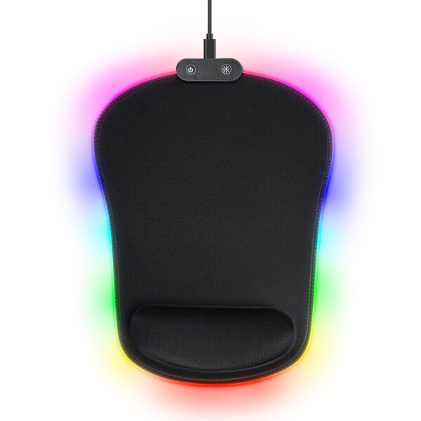 RGB Mouse Pad with Wrist Rest, Jelly Comb LED Gaming Mouse Pad with Memory Foam Wrist Support, Pain Relief Mousepad with Non-Slip Rubber Base - 9