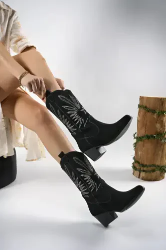 Rhifthil Ayollar Etigi 00125001 Qora Zamsh-Qora Zamsh - 1